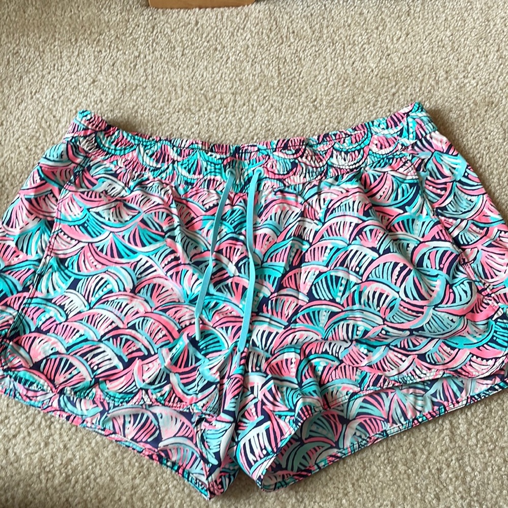 Lilly Pulitzer 3” Luxletic runaround shorts.